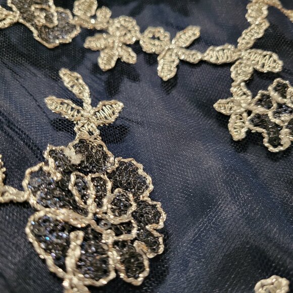 Embroidered Tulle Dress with Faux Fur White Shrug - Picture 5 of 8